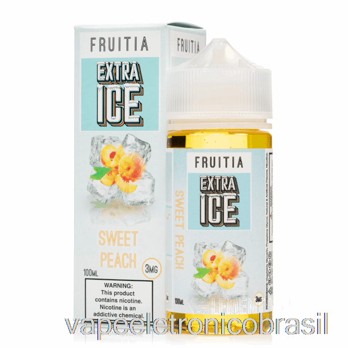 Vape Recarregável Pêssego Doce - Gelo Extra - Fruta - 100ml 0mg